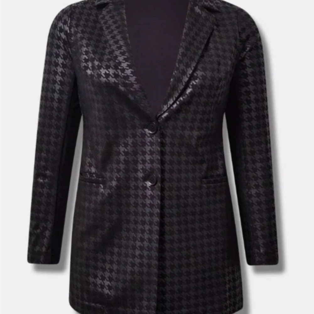 Torrid Black Houndstooth Blazer